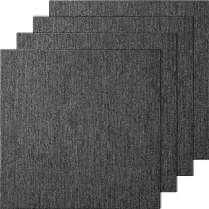 VEVOR Carpet Tile Floor 20pcs Squares w/Padding Attached 20"x 20"Dark Gray - Picture 1 of 12