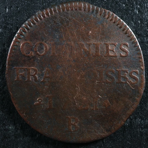 9 deniers 1721B French Colonies Colonial USA US Canada New France Breton 507 Cover