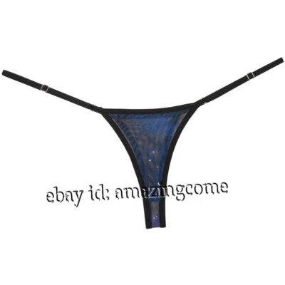 Mujeres Cielo Estrellado Malla T-back Ropa Interior Ajustable Íntima Tanga Bikini Foto 1 de 4