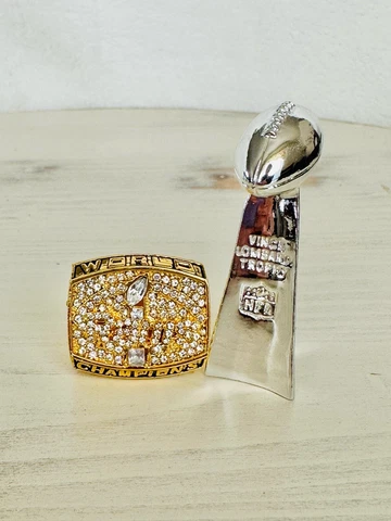 1999 St Louis Rams Championship Ring + Trophy, Warner, US SHIP Cover