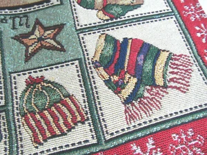 Weihnachten Gobelin Tisch Tischsets Urlaub Fäustlinge Schal heiße Schokolade Mütze 2 o - Bild 1 von 5