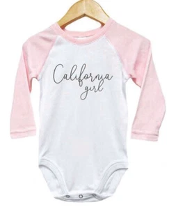CALIFORNIA GIRL, WEST COAST, Sublimation, Infant BODYSUIT, ROMPER, Baby CREEPER - Picture 1 of 16