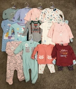 24 Pcs Baby Girl Clothes Bundle 0-12 - Picture 1 of 6