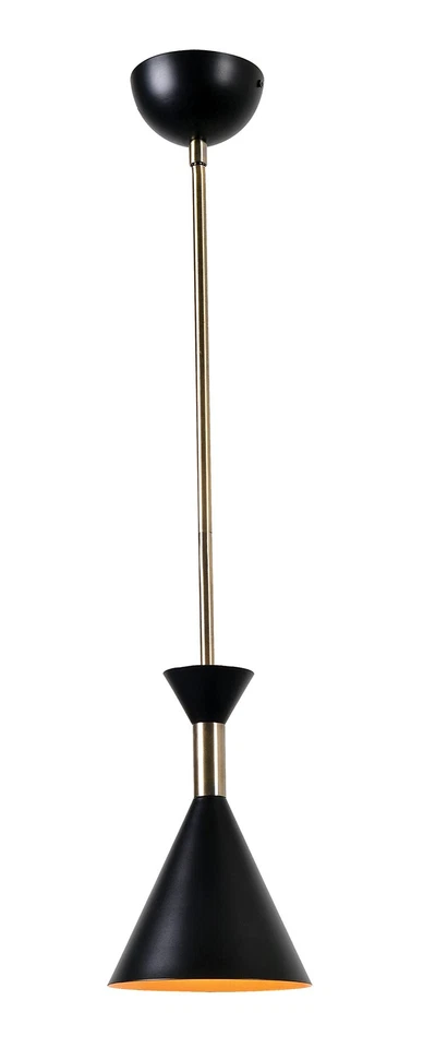 Mini Colgantes Kenroy Home 93792BL Arne, Pequeños, Negro Mate con Latón Antiguo Foto 1 de 4