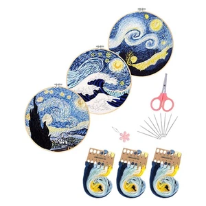 Craft Stamped Hoops Sewing Thread Night Sewing Tool Embroidery Fabric - Picture 1 of 12