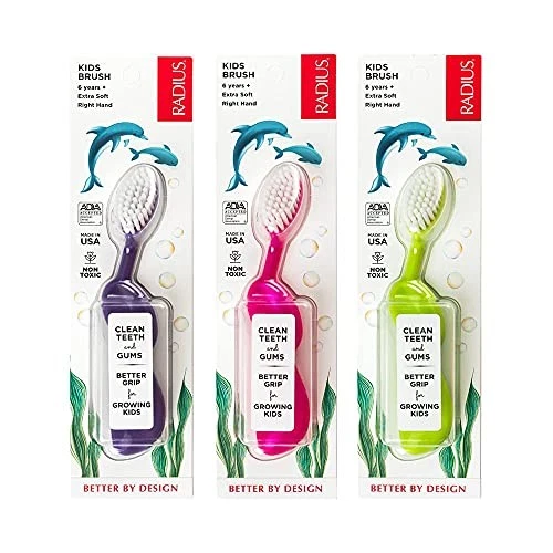 RADIUS Kidz Toothbrush Children's Right Hand BPA Free ADA Accepted Designed to - Image 1 of 4