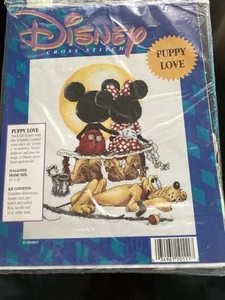 VINTAGE DISNEY "PUPPY LOVE" CROSS STITCH KIT Complete Unworked - Picture 1 of 4