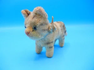 Vintage Stuffed Mohair Miniature Standing Striped Cat 4" Possibly Steiff? - Picture 1 of 7