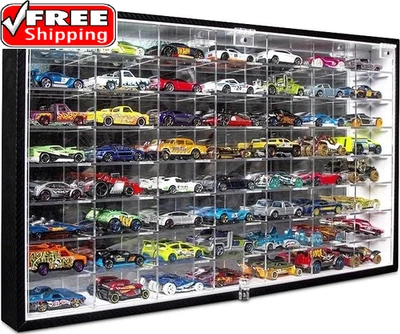Model Car Diecast Display Case Storage Cabinet Shelf Wall Mount Rack 1/64 Scale - Image 1 of 4
