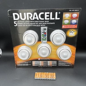 New Duracell 5 Wireless LED Puck Color Lights w/ Directional Base Remote Control - Picture 1 of 4