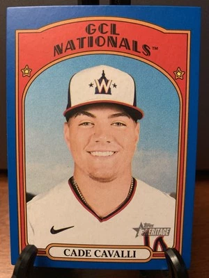 2021 Topps Heritage Minor League Blue Border /99 Cade Cavalli #93 FREE SHIP - Image 1 of 2