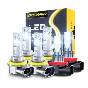 For Chevy Camaro LT 2014-2015 LED Headlight High/Low Fog Bulbs Combo Kit White - Foto 1 di 14