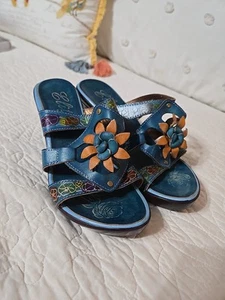 Elite by Corkys Damen-Sandalen Abilene Größe 8 türkis türkisfarbenes Lederobermaterial - Bild 1 von 7