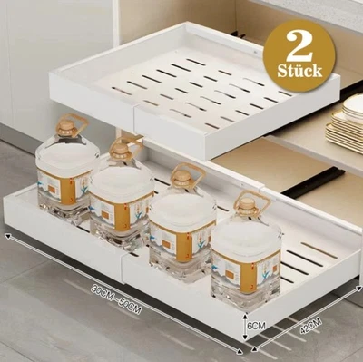 Küchen Teleskopschublade Schublade Ausziehbar Schrankauszug Korbauszug Organizer - Bild 1 von 4