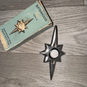 Rittenhouse 8 Punkt Stern Druckknopf Türklingel massiv Schmiedemessing Neu - Bild 1 von 5