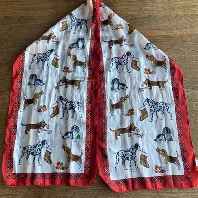 Worthington Cats Christmas Tree Animals Red Scarf 11x51.5” - Image 1 of 4