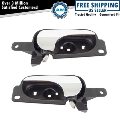 Front Inner Interior Door Handle Pair Black Chrome for 06-11 Buick Lucerne New - Image 1 of 4