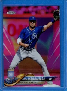 2018 Topps Chrome Pink Refractor Parallel #144 Whit Merrifield Royals - Picture 1 of 2