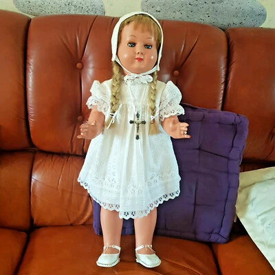superbe grande poupée B-te SGDG France N°62 680P  avec sa robe de baptême  - Photo 1/4