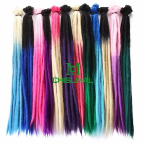 50cm Dreadlock Extensions Braiding Ombre Dreads Locks Braids Hair Synthetic - Picture 1 of 102