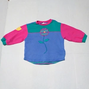 Vtg Gymboree Colorblock Top-Small-Rainbow Tag-St Moritz-FLower-Embroidered-1996 - Picture 1 of 11