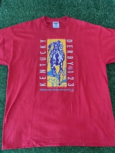 Vintage 1997 Kentucky Derby T-Shirt Silver Charm Red Churchhill Downs Size XL - Picture 1 of 5