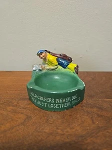 Vintage 1952 Hand Painted Ceramic Souvenir Golf Ashtray - Picture 1 of 14