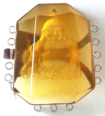 激光绘画仿琥珀银色项链扣 50*48 毫米珠宝用品 — 第 1/4 张图片