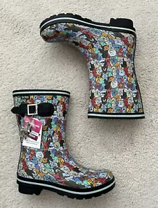 Stivali da pioggia donna nuovi con etichette Skechers BOBS per CANI gomma multicolore impermeabili taglia 7 - Foto 1 di 10