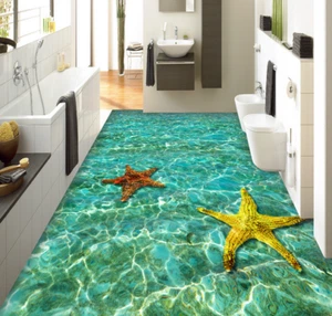 3D Shiny Sea Starfish 7 Floor WallPaper Murals Wall Print Decal AJ WALL CA Lemon - Picture 1 of 5