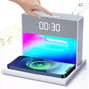 Alarm Clocks for Bedrooms, Alarm Clock with Wireless Bluetooth Speaker, Alarm Cl - Picture 1 of 8