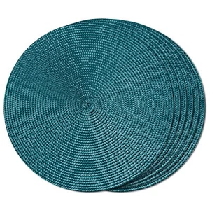 Round Braided Placemats Set of 6 Place Mats for Dining Tables Woven Washable ... - Picture 1 of 7