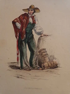 1 LITHO ORIGINALE XIXè ROUSSILLONNAIS / Costume traditionnel Roussillon - Picture 1 of 2
