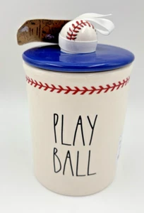 Rae Dunn Peanuts SNOOPY PLAY BALL Baseball Patriotic Kitchen Canister - - Picture 1 of 2