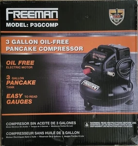 Nuovo compressore d'aria pancake oil-free Freeman P3GCOMP 3 galloni 1/2 HP - Foto 1 di 5