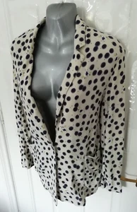 Anna Glover X H&M Size 34 Blue Yellow Butterfly Moth Print Jacket Top Pockets - Picture 1 of 13