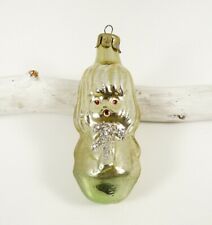 Gold Baby Christmas Ornaments, Vintage New Year Tree Decoration Soviet Glass Toy