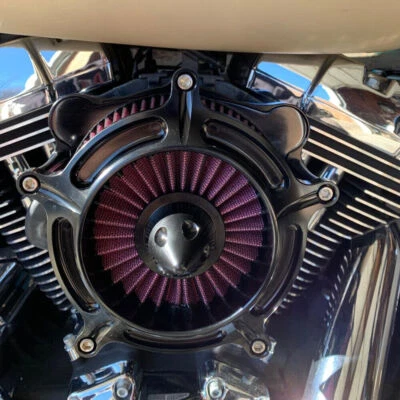 Turbine Air Cleaner Intake Filter For Harley Touring Road Glide Softail Dyna FXD - Image 1 of 4