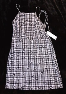 NWT Urban Outfitters floral plaid lined mini dress Women's Juniors S / P $74 - Picture 1 of 2