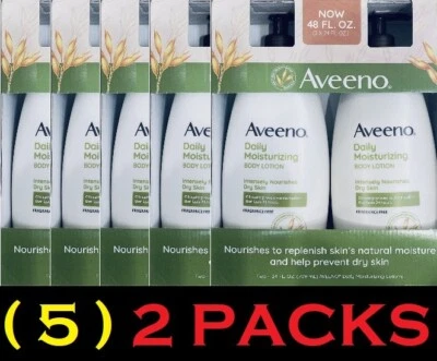 5x New Aveeno Active Naturals Daily Moisturizing Lotion - 24 oz - (5) 2 PACKS - Image 1 of 3