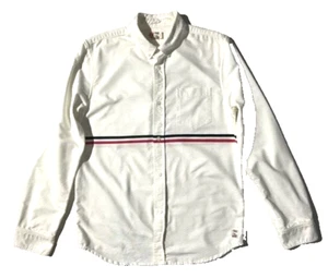 New M. NII Mens Makaha White Oxford Surf Stripe Navy Red  sz M Made in USA Rare - Picture 1 of 14