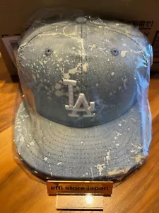 NEW ERA 59 FIFTY Cap Los Angeles Dodgers Damaged Denim x Splash Painting - Picture 1 of 6