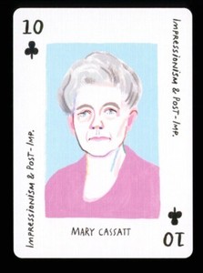 1 x playing card artist MARY CASSATT - 10 of Clubs R028