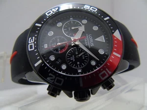 LORUS by SEIKO MENS CHRONOGRAPH WATCH *NEW* PLAIN GIFT BOX INCLUDED * COKE BEZEL - Picture 1 of 14