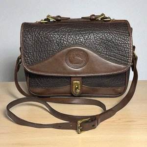Dooney & Bourke R701 Large Carrier Shoulder Bag AWL Chocolate Brown VTG 90s RARE - Picture 1 of 21