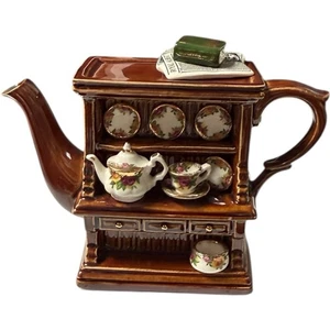 Royal Albert Old Country Roses Mini Teapot Welsh Dresser Paul Cardew 1996 Vtg - Picture 1 of 9