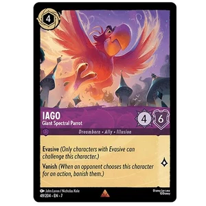 Loro Espectral Gigante Iago 49/204 Disney Lorcana Isla Archazia Raro Casi Nuevo en Caja - Imagen 1 de 3