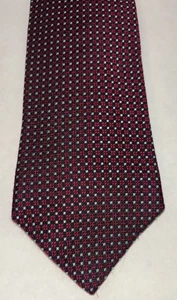 Corbata de seda con estampado geométrico a cuadros rojo azul Brooks Brothers Makers 58" de largo hecha en EE. UU. - Imagen 1 de 3