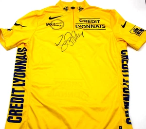 Camiseta amarilla firmada por Lance Armstrong Tour de Francia con Beckett LOA AE38116 - Imagen 1 de 5