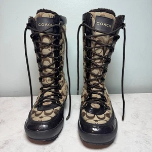 Coach Peggey Damen-Winterstiefel Größe 8 charakteristischer Jacquard - Bild 1 von 11